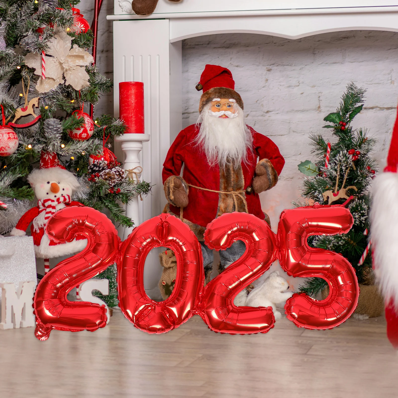 

2025 Number Balloons Aluminum Film Decorative Party Layout Props White New Year Graduation Anniversary Celebrations