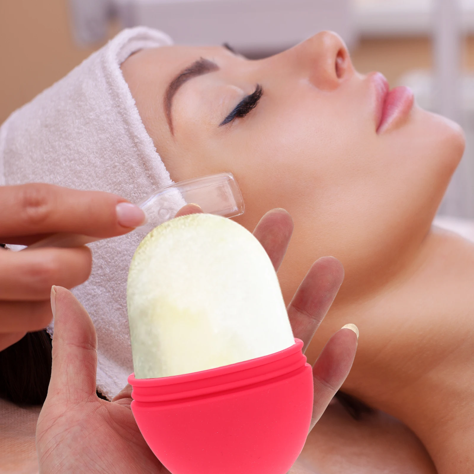 per lo strumento di massaggio in silicone per il viso Ridurre i pori dilatati Allevia il gonfiore Stampo per ghiaccio in silicone con rullo per la pelle del viso