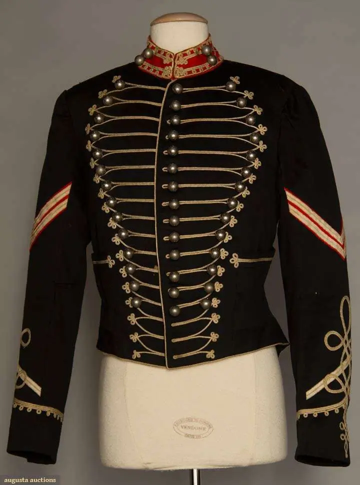 

Military Hussar Black Coat Costume Fashion Military Officer Jacket Uniform Vintage Gothic Jacket Custom Made