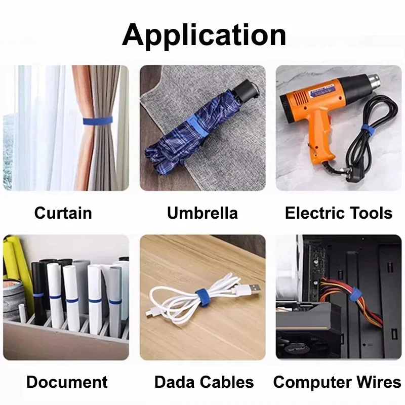 1 ~ 20R Verde Cavo Organizzatore Cavo USB 10/15/20/25mm Gestione Avvolgitore Nylon Cut libero Fascette 5M/Rotolo Mouse auricolare Gancio nastro ad anello