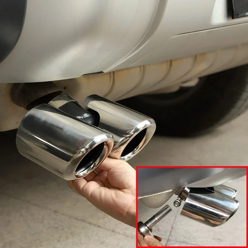 For Landrover defend 90 110 2020-2022 Stainless Car Exhaust Pipe cover Muffler Tail Pipe Double Outlet Tailpipe car accessories