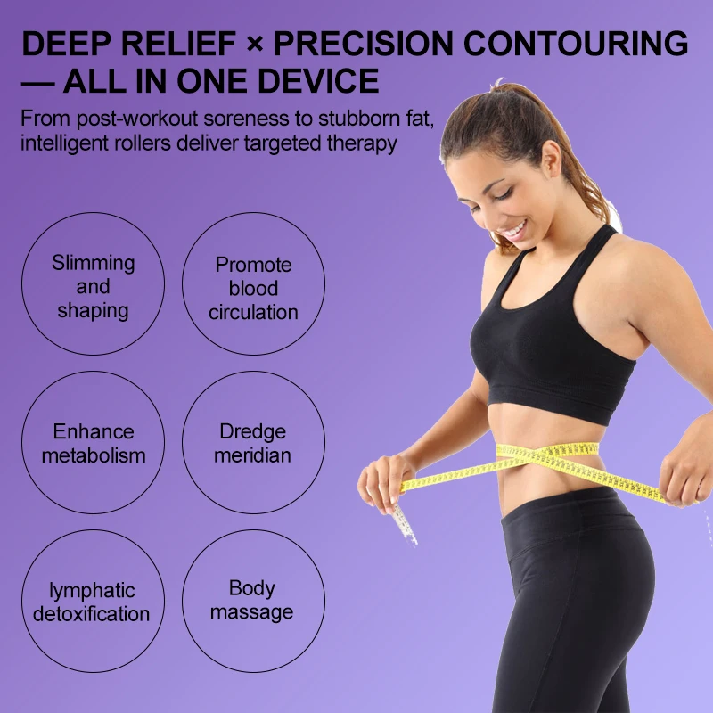 5-in-1 Body Shaping Massage Roller Red Light Therapy Blue Light Soothing Slimming Massager for Different Body Zones