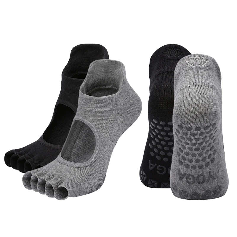 Women Non-Slip Yoga Socks Breathable Backless Pilates Socks Fitness Toeless Ladies Cotton Dance Ballet Socks Slippers for Gym