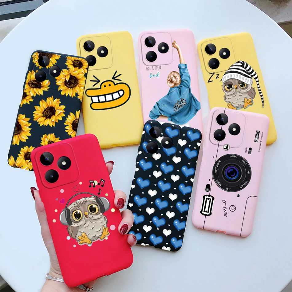 For Realme Note 50 Case Phone Cover Soft Silicone Sunflower TPU Back Coque for Realme Note 50 Note50 4G 2024 RMX3834 Funda Cover