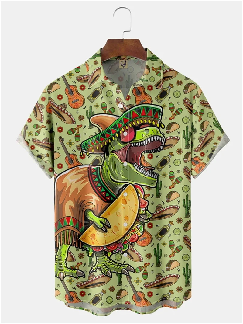 

Fashion Men's Shirt Mexican 3D Printed Cinco DE Mayo Tops Summer New Hawaiian Casual Loose Button Short Sleeve Shirt Men Gifts
