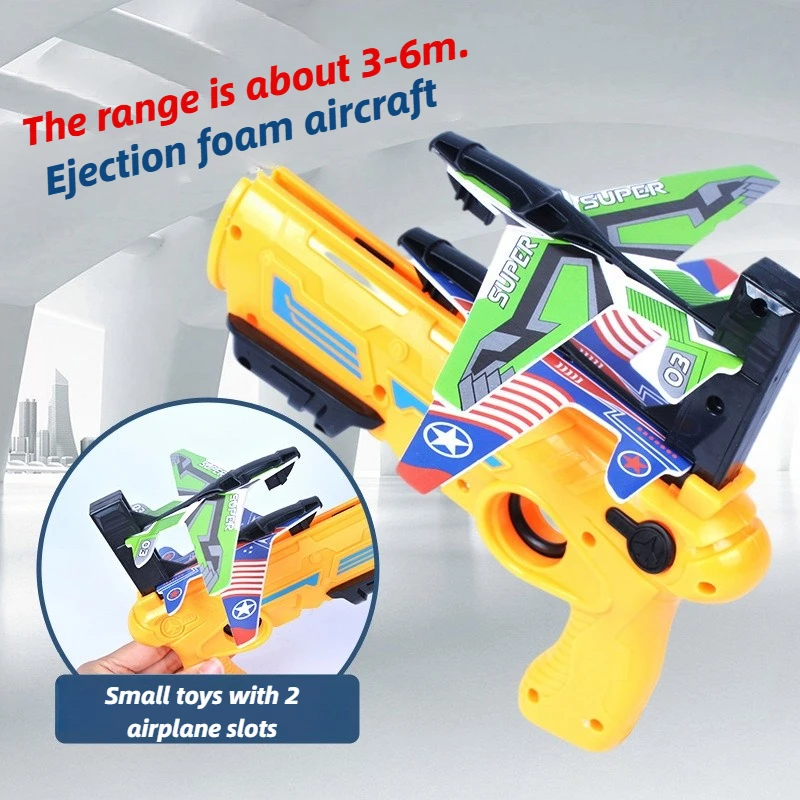 Children\'s Toy Ejection Aircraft Shooting Game Outdoor Parent-child Sports Toy Boy Gift Shooting Aircraft Set