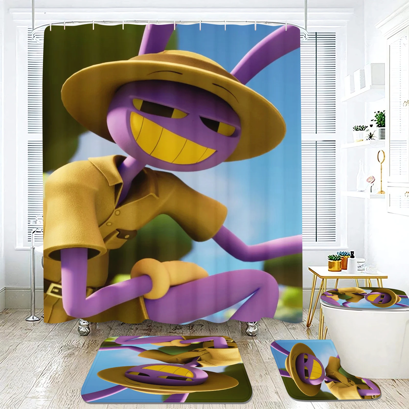 Shower Curtain Jax The Magical Number Circus Set Bath Bathroom Accessories Sets Full Mats Luxury Decorations Gifts 4 Pcs