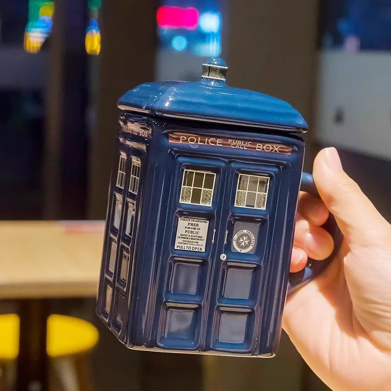

2026 Weird Retro Telephone Booth Mug - Eccentric British Ceramic Tea Cup with 3D Details, Novelty Conversation Starter Gift Idea