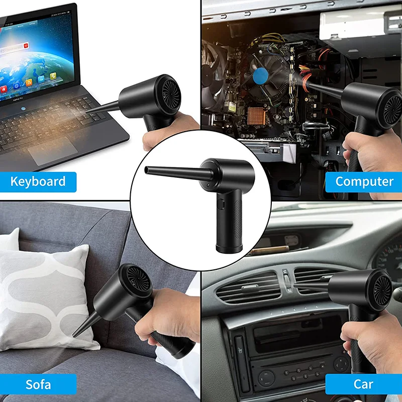 منفاخ هواء كهربائي لاسلكي منفاخ هواء مضغوط 51000 دورة في الدقيقة منفضة هواء من النوع C للوحة مفاتيح الكمبيوتر ومنفاخ أدوات نظيف #4