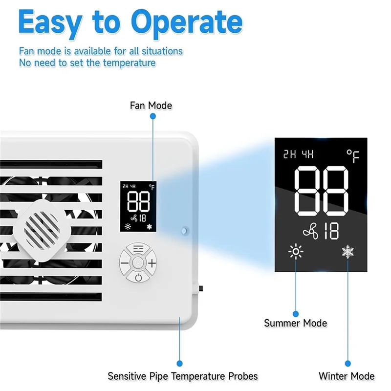 ABBK-усилительный вентилятор 4X10 дюймов, умный вентилятор с подогревом, охлаждающим вентилятором, дистанционное управление, термостат, управление для офиса, дома, вилка стандарта США