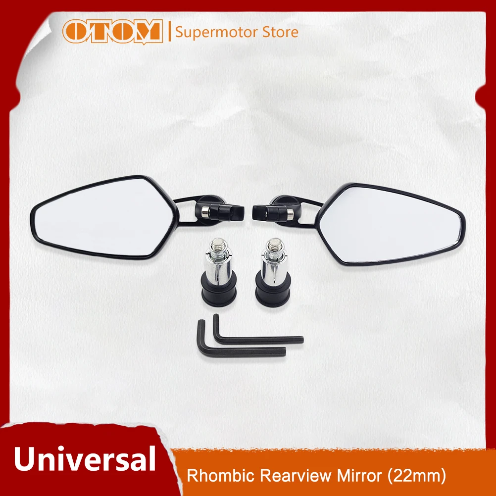 

OTOM Motorcycle Mirror 22mm Handlebar Reflective Rhombic Rearview Convex Racing Accessories For ATV UTV KTM HONDA YAMAHA SUZUKI