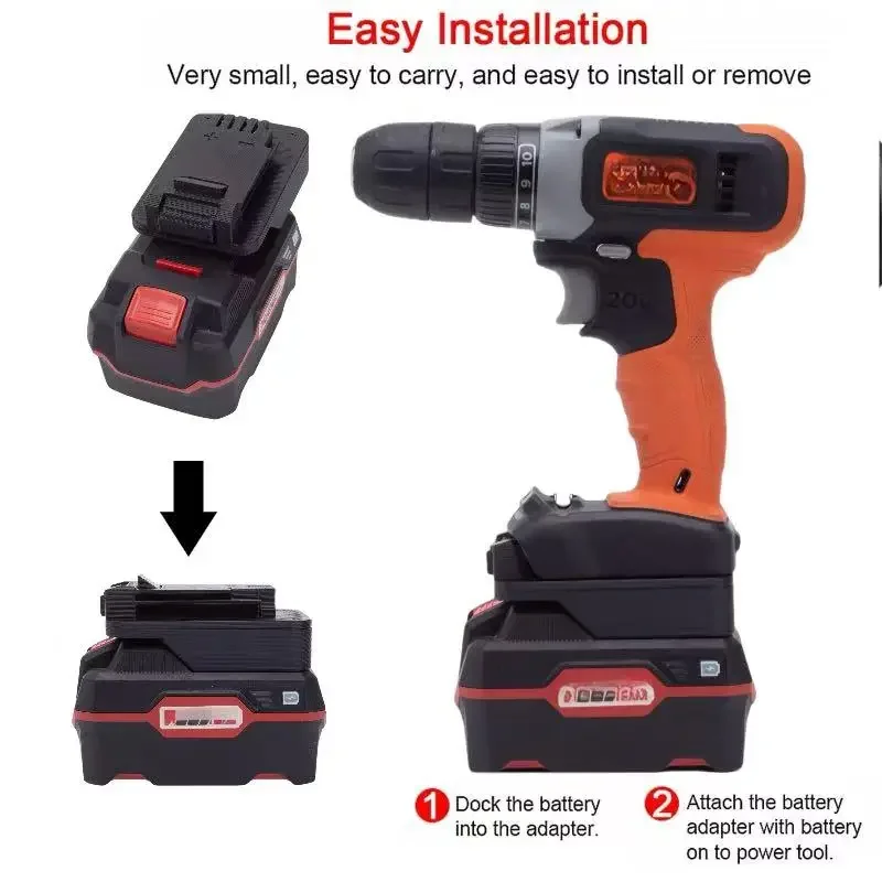 Batteries Adaptor Converter For Lidl Parkside x20v Team  Lithium  Converter to Black Deckr 20V Brushless Tools(without battery)