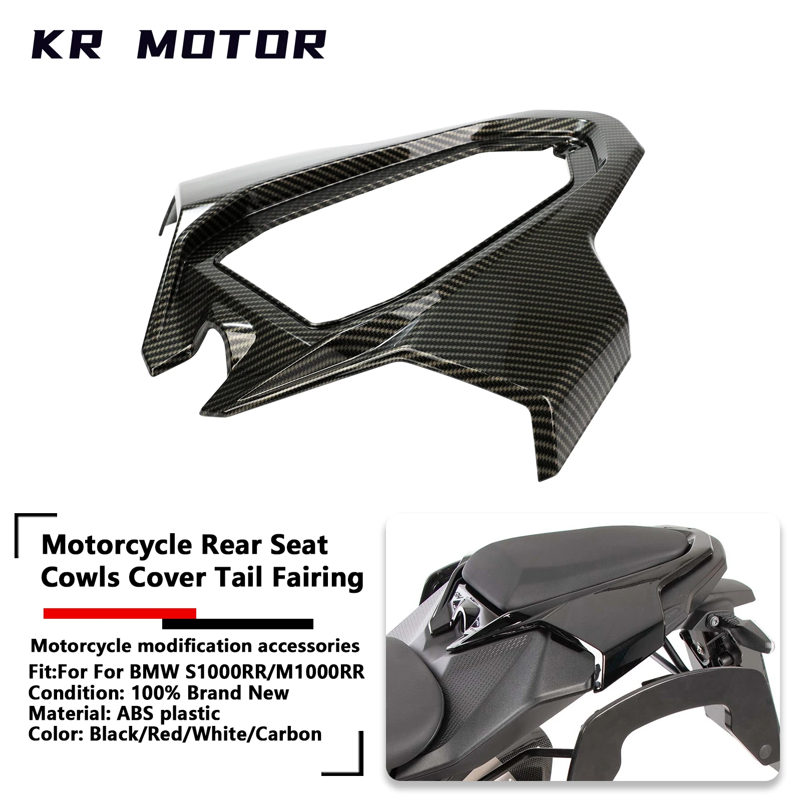 Passenger Pillion Cover Tail Fairing ABS Carbon Rear Seat Cowls Fit For BMW S1000RR M1000RR S 1000 RR M1000 S1000 2023 2024 2025