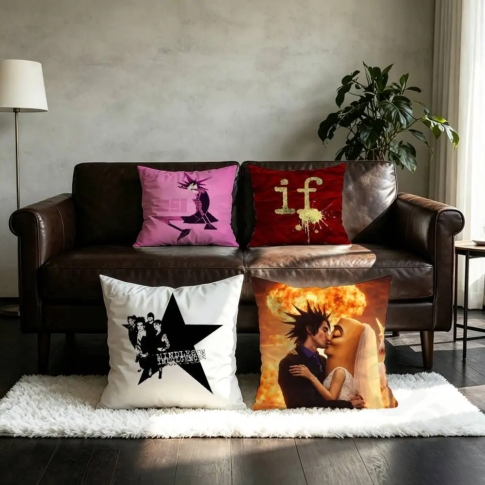 MSI M-Mindless Self Indulgence Pillow Case Anti-dustmite Pillowcase Invisible zipper silky short plush Sofa cushion cover