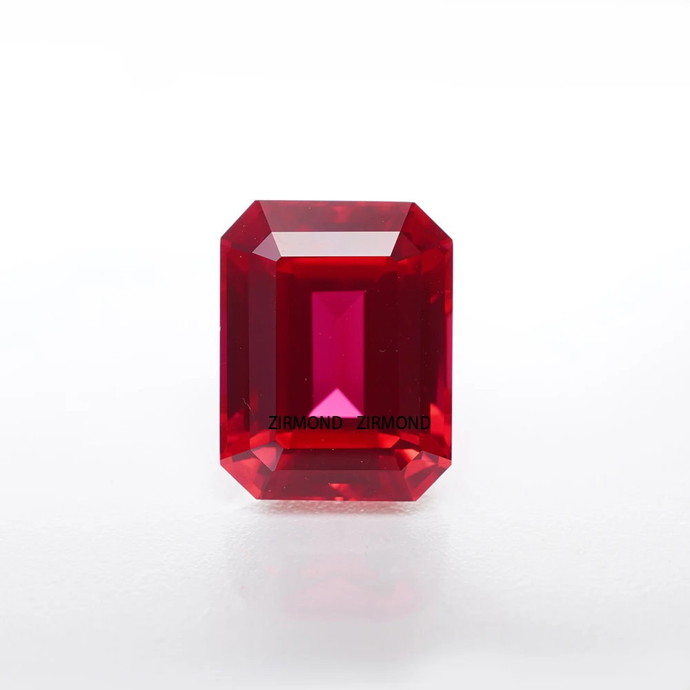

Cultivating Ruby by Hydrothermal Method Emerald Cut Pigeon Blood Red Charming Synthetic Loose Gems for Necklace with AGL Report