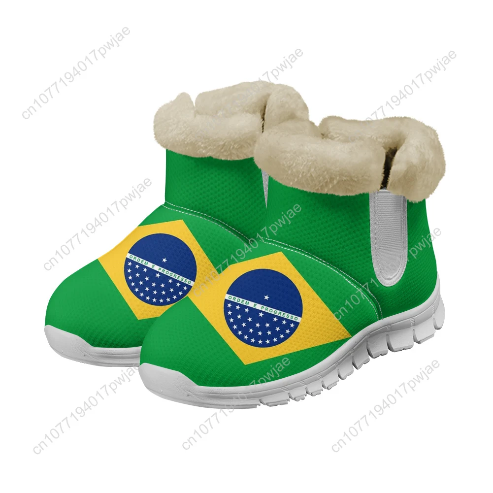 

Brazilian flag personalised print Snow Boots Mens Womens Teenager Shoes Keep Warm Casual Lightweight Sports Custom Sneakers