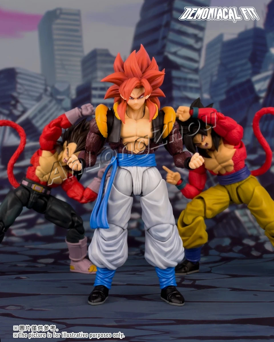 

In StockDemoniacal Fit Dragon Ball Z SHF Super Saiyan 4 SSJ4 Savage Duo Gogeta Anime Action Figures Toys Model PVC Gift