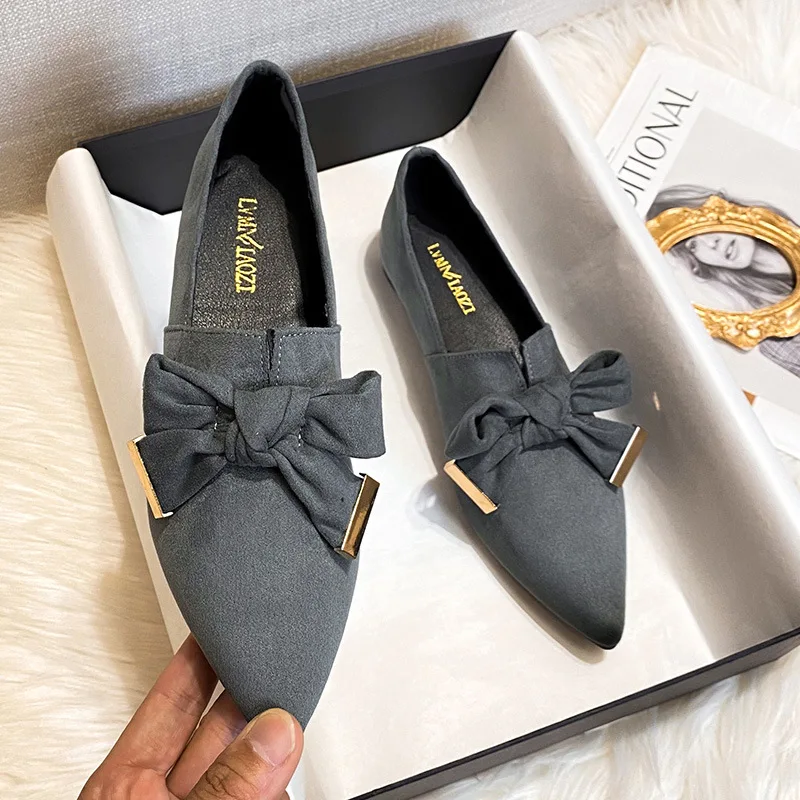 

New Summer Style Fashionable Comfortable and Versatile Women's Shoes Casual Simple Wear-resistant Flat Bottom Bow Shoes Loafers