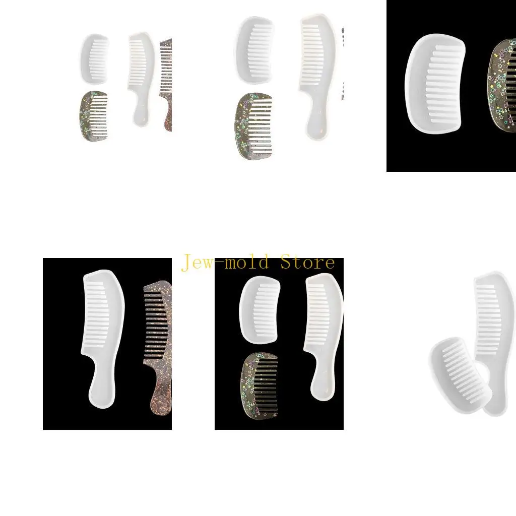 

C71B 2Piece Crystal Comb Silicone Molds DIY Hand Craft Resin-Molds for Epoxy Casting Jewelry Handmade-Craft Hair Ornament