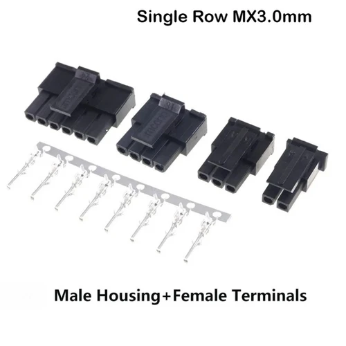Imagen 2 del producto Juego de 10 conectores de acoplamiento aéreo macho hembra Micro-Fit MX3.0mm 1x2/3/4/5/6/7/8P enchufe 43025 + carcasa hembra 43020 + Terminal