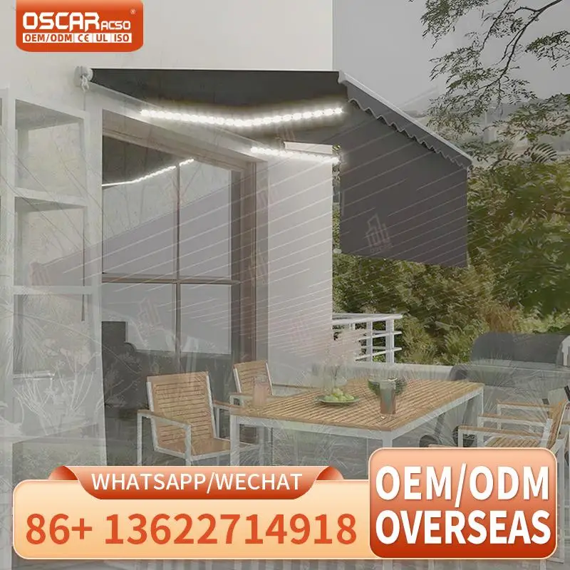 

Wholesale 3/3 Meters Waterproof Folding Arm Awning Antirust Sun Preventing Wall Hinged Awning for Patio Garden Balcony Retractab