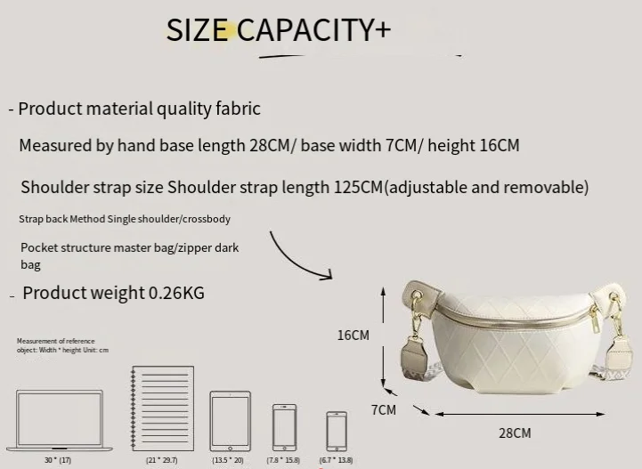 Borsa a mano CHARHP&KEJNT per donna 2024 nuova borsa casual da cintura con nicchia sul petto, borsa a tracolla diagonale a spalla singola_voghion.com