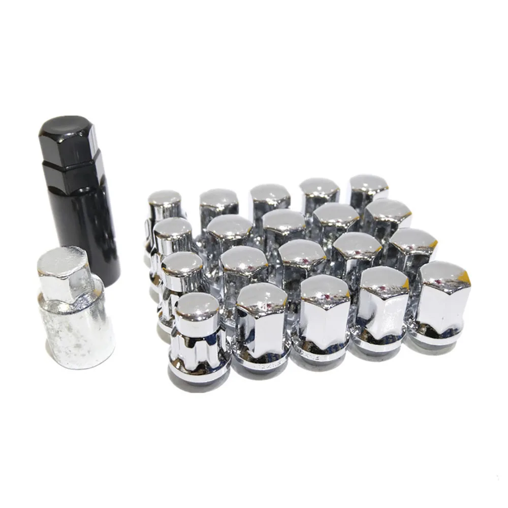 M12x1.5/1.25 Length Wheel Lug Nuts Wheel Anti-theft Screws Aluminium Alloy Steel Wheel Hub Nuts 20PCS/set