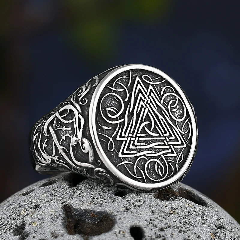 Nordic Viking Stainless Steel Ring Anchor Compass Tree of Life Viking Rune Wolf Men and Women Ring Jewelry Boyfriend Gift