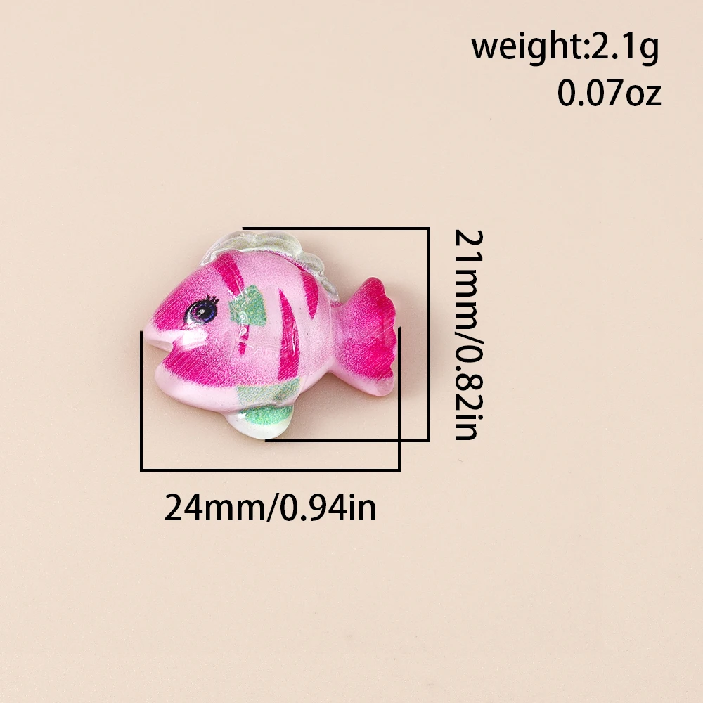 Leslie 15 Stücke Neue Nette Charms Harz Seestern Fisch Krabbe Wal Tintenfisch Flache Rückseite Cabochon Für DIY Telefon Fall Nail art Zubehör – Detail 1