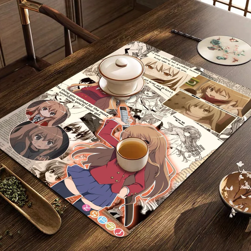 

Toradora! Anime Table Drain Pad Tabletop Absorbent Draining Mat Tableware Mats Placemats For Table Decor