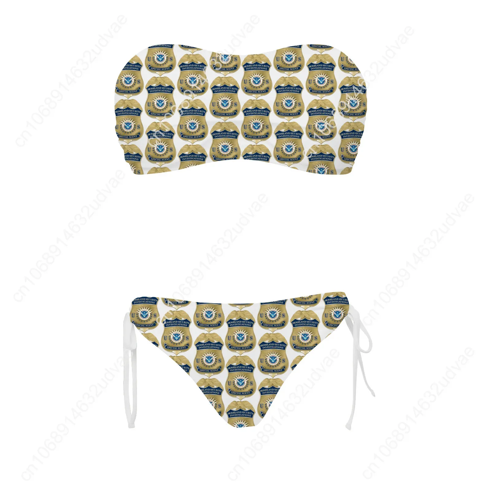 ملابس سباحة نسائية من قطعتين برباط قابل للتعديل، زي سباحة مخصص للشاطئ