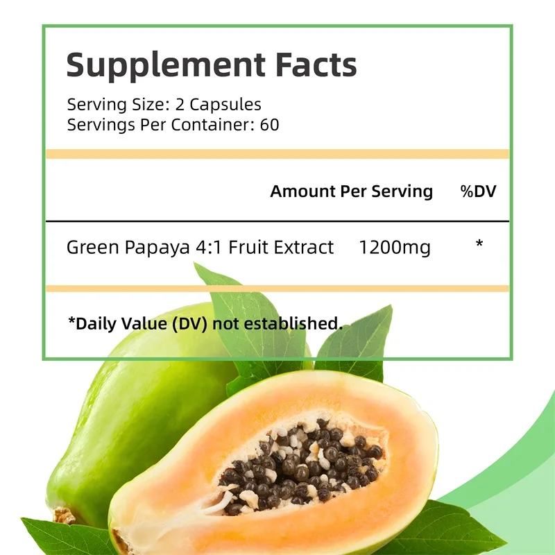 Green Papaya - Improve Digestion, Enhance Platelets, Intestinal Health - Rich in Papaya Digestive Enzymes