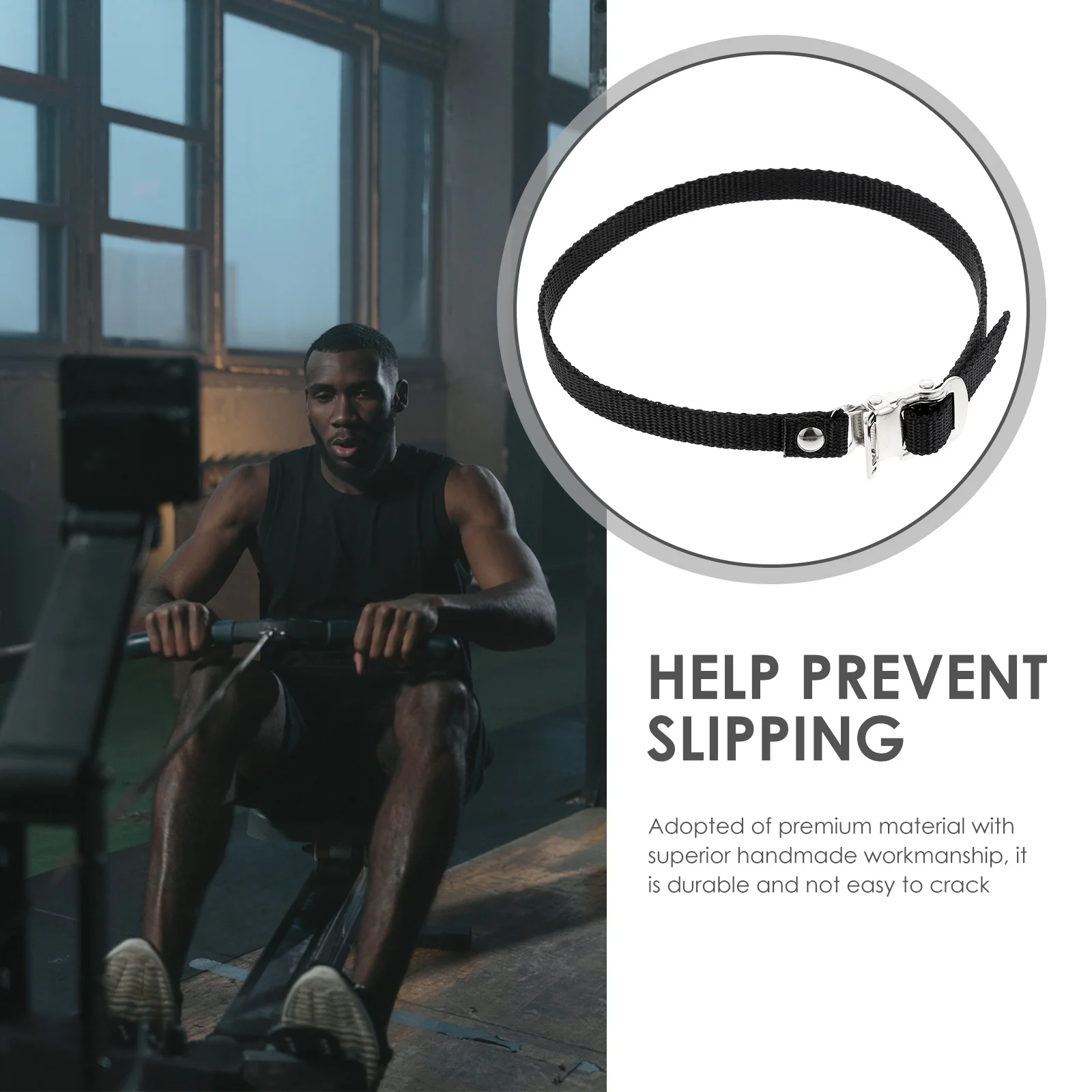 

6pcs Premium Pedal Straps Anti-Skid Portable Toe Cage Replacement For Bike Exercise Stationary Cycling Fixing Clip Strap