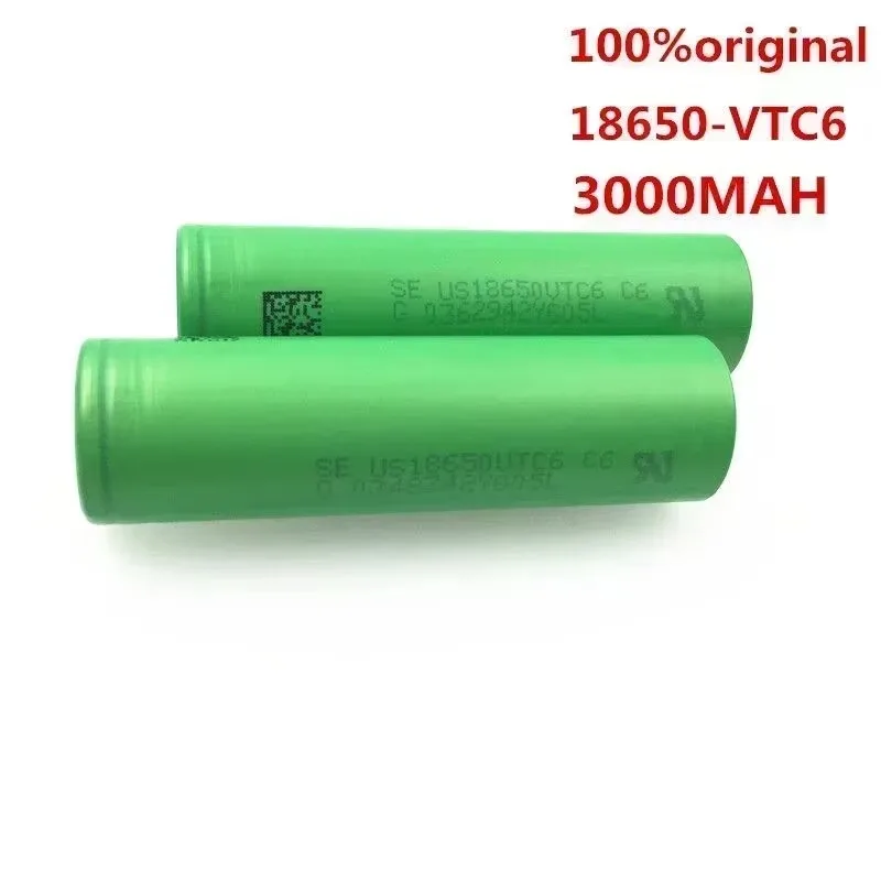 

3.7V 3000mAh 30A 18650 Li-ion Battery VTC6 High Current Cell for Sony US18650 Flashlight Tools Toy with USB Charger