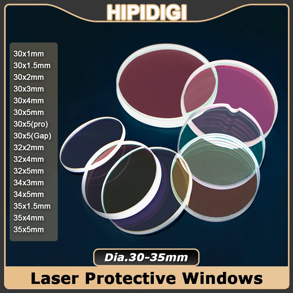 

Fiber Laser Protective Windows Dia.30-35mm 30x2 30x5 Protection Glass for Raytools Precitec BOCI WSX Metal Laser Cutting Head