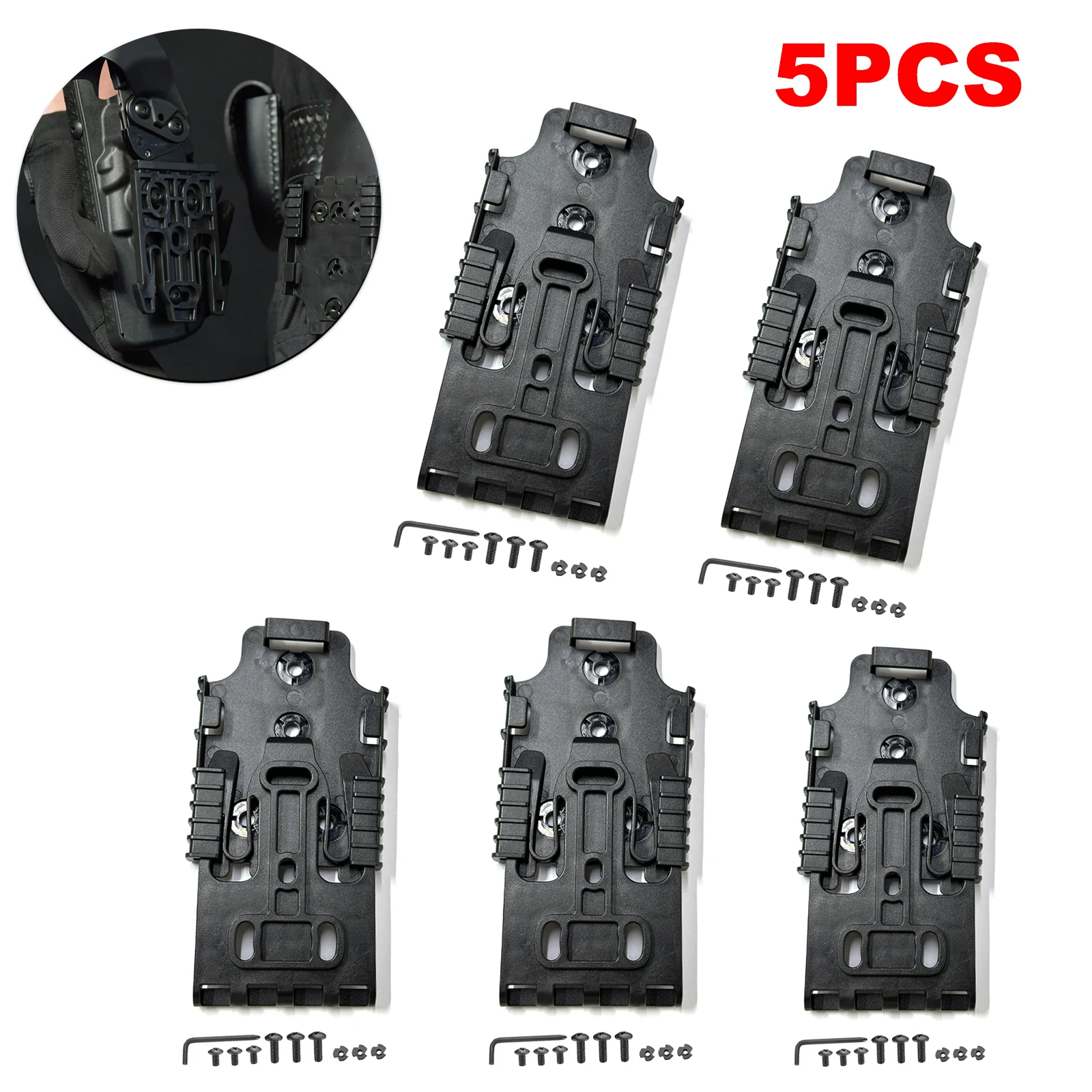 

5pcs Tactical QLS Kit For Gun Holster Accessories Gun Case Adapter Quick Locking System Kit with QLS 19 and 22 Polymer