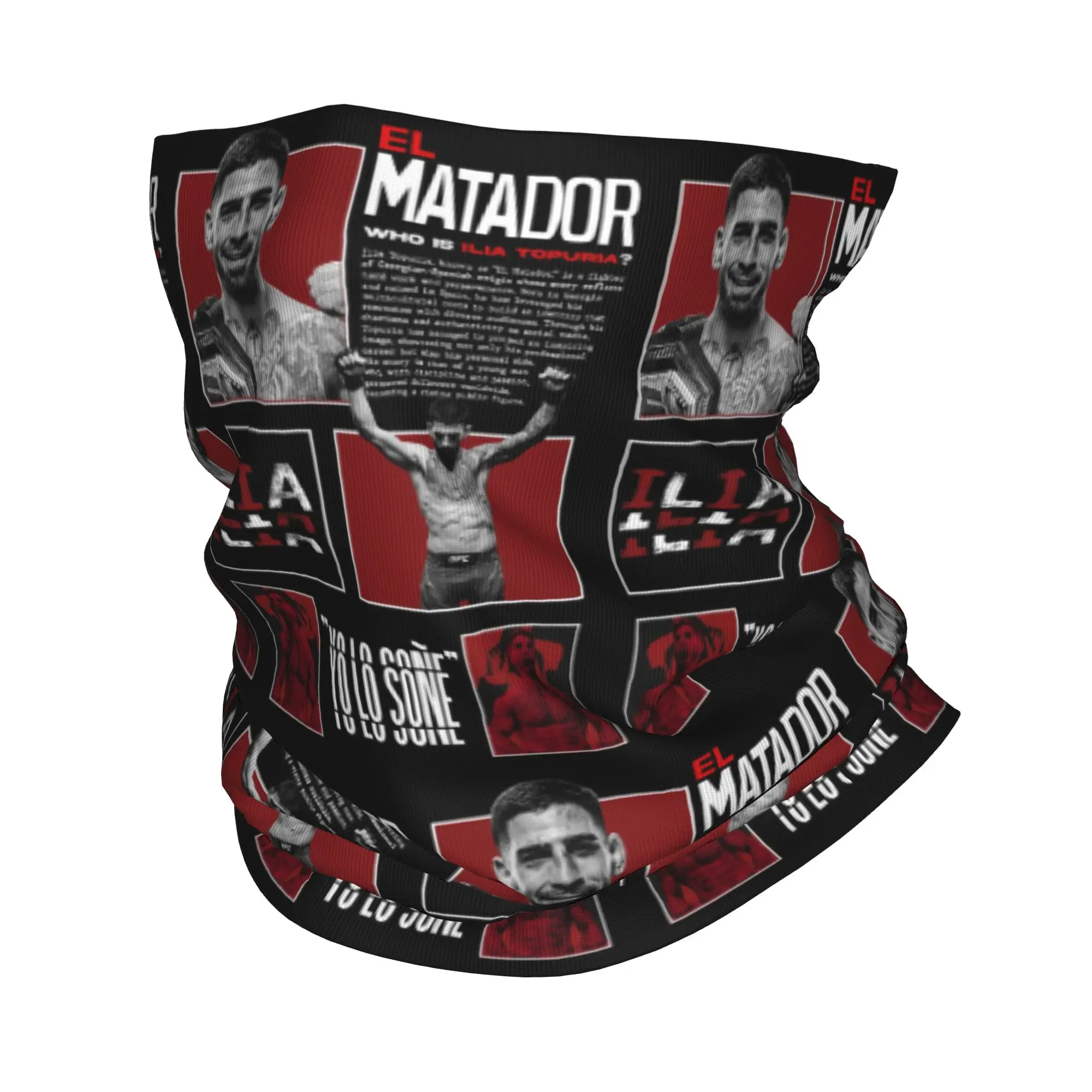 El Matador Ilia Topuria Merch Bandana Neck Gaiter Printed Magic Scarf Warm Balaclava Running Unisex Adult Washable
