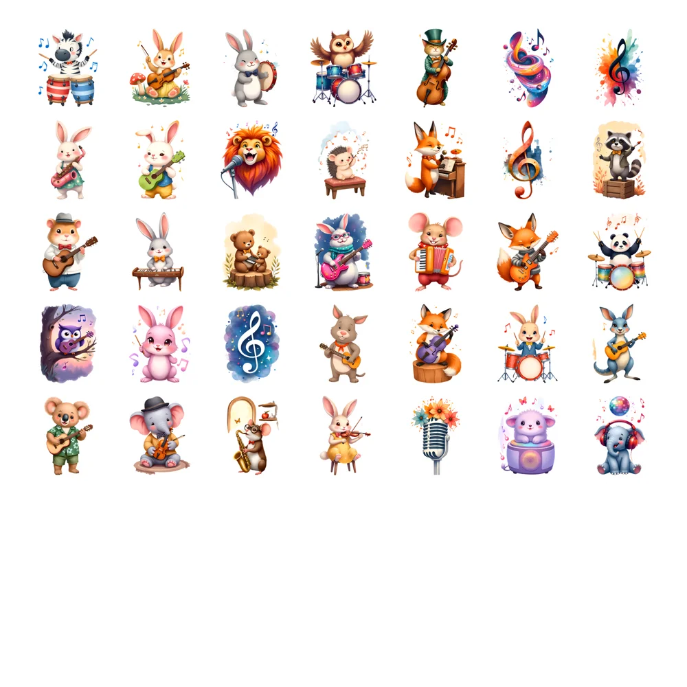35pcs-50pcs Cute Cute Cartoon Stickers Cartoon Instruments  Stickers   Stickers For Laptop Motorcycle Luggage