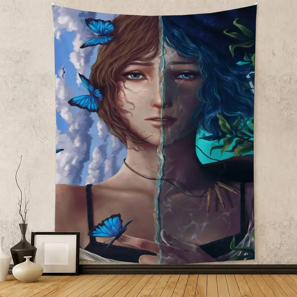 B-Blue-Game L-Life Is Strange Flag Digital Printing Banner for Garage Wall Out Door Decoration