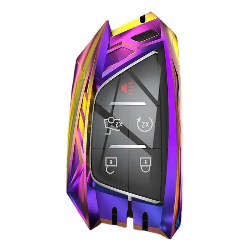 Premium Zinc Alloy Armor Key Case for Cadillac XT4/CT6/XT5/XT6 - Protective Armor Shell Key Bag Chain