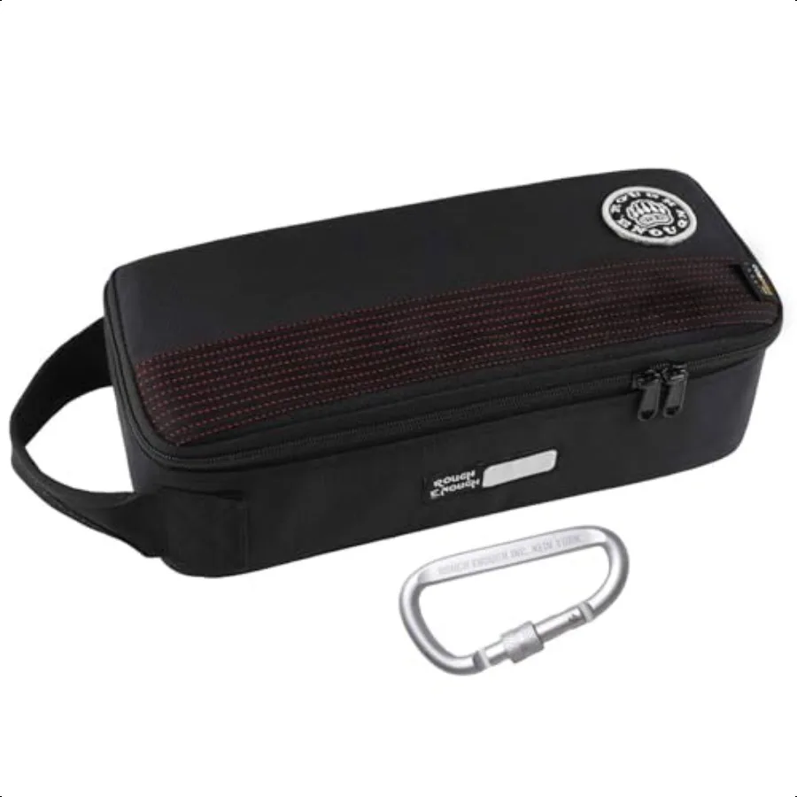 Rough Enough Small Tool Bag Pouch Portable Tool Box EDC Organizer with Handle 12 Inch Cordura Padded Water Resistant Base Black