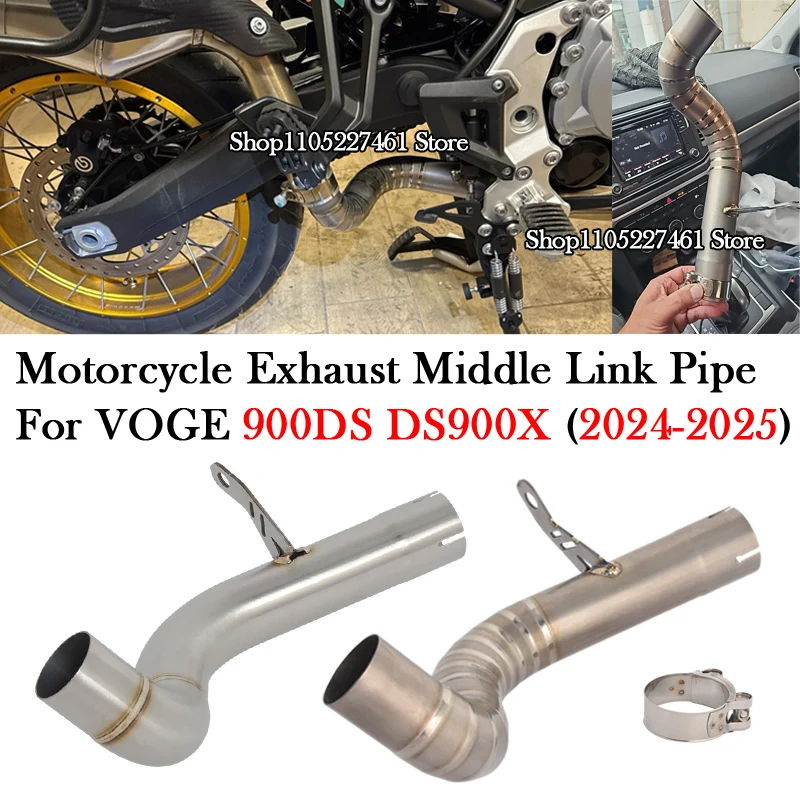 

Надеваемая выхлопная труба мотоцикла из титанового сплава, среднее звено, модифицированный средний глушитель для VOGE DS900X 900DS DS 900 X DS 2024 2025