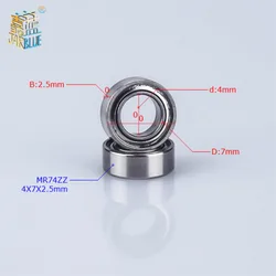 Factory Direct Sale  2pcs SMR74ZZL-740zz 4*7*2.5 Mm Miniature Stainless Steel Bearing 440c Material