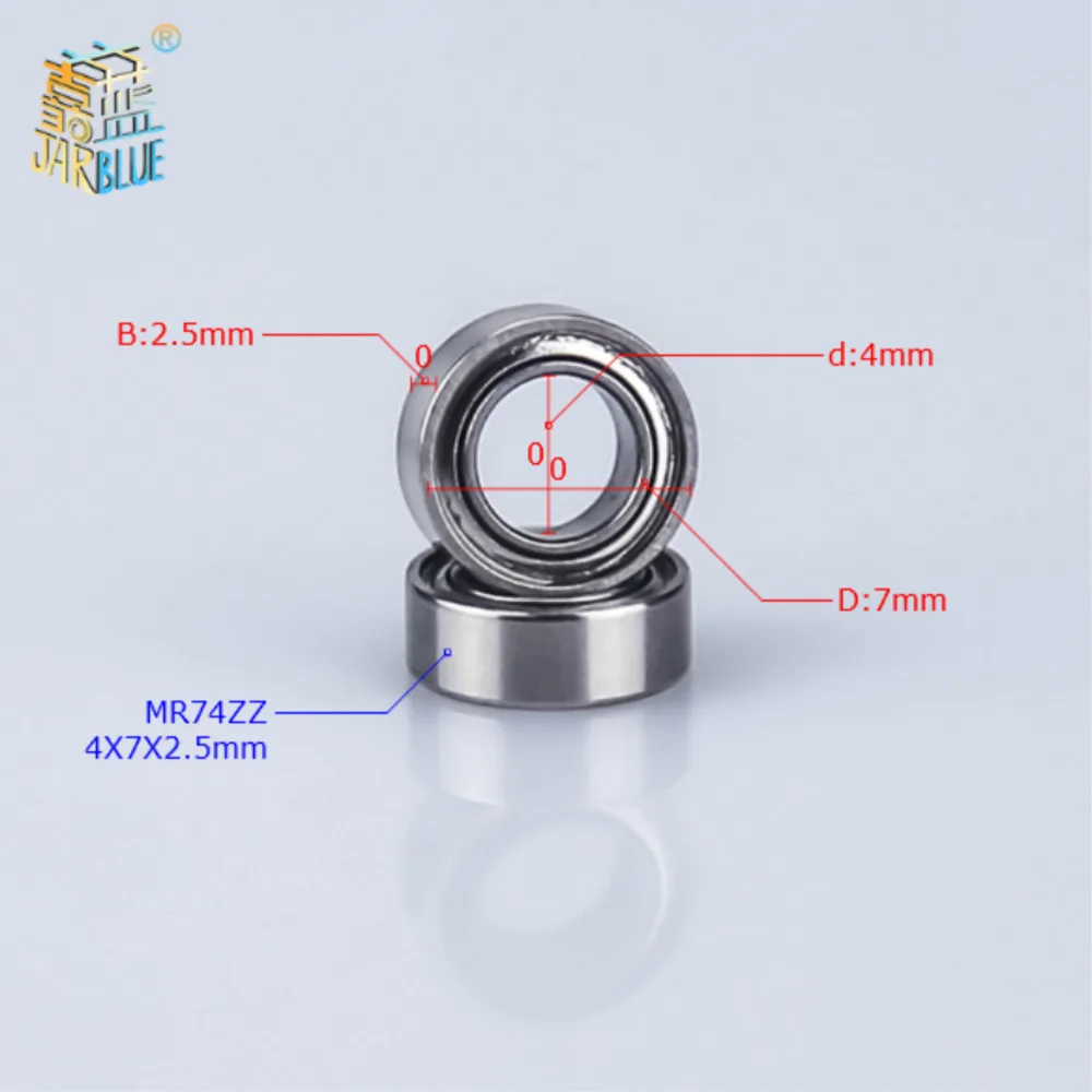 Factory Direct sprzedaż 2 sztuk SMR74ZZL-740zz 4*7*2.5 Mm miniaturowe łożysko ze stali nierdzewnej 440c materiał