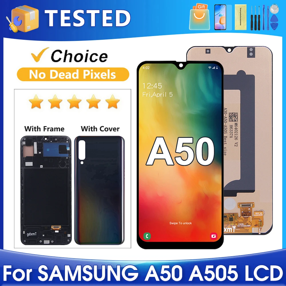 

A50 для Samsung протестировано A505F A505G A505W A505X A505G A505N ЖК-дисплей с дигитайзером сенсорного экрана в сборе Замена