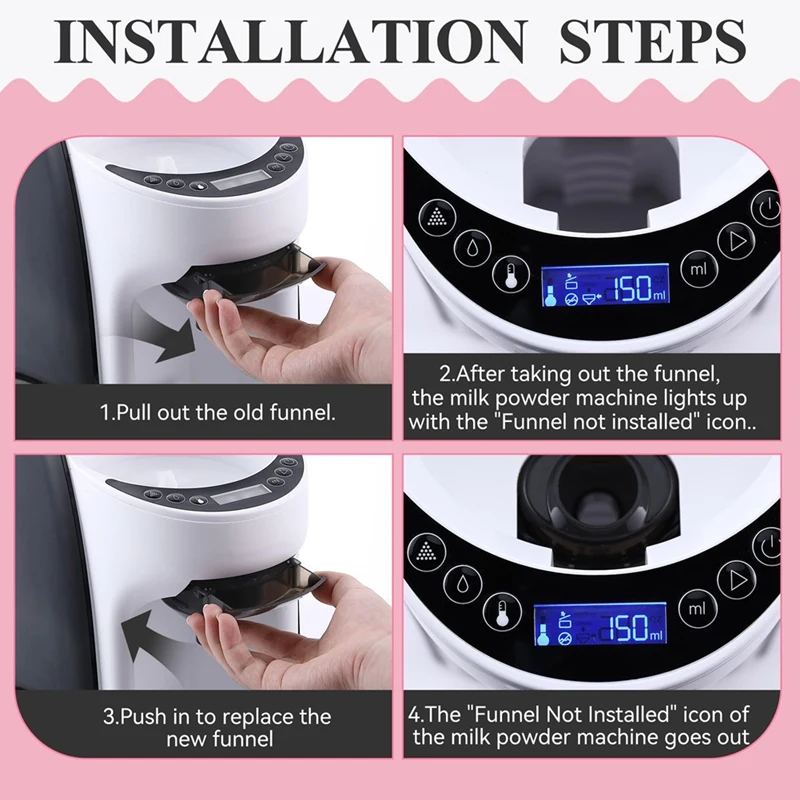 Replacement Funnel for Replacement Parts Funnel and Cover Baby Formula Dispenser 2 Pcs-A09G