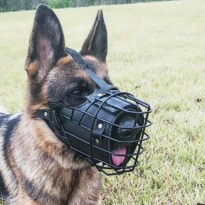 New Dog Training Muzzles, Black Tactical Mouth Cage, German Shepherd Doberman Sniffer Dog Defense Muzzle, Anti-Bite Dog Masks