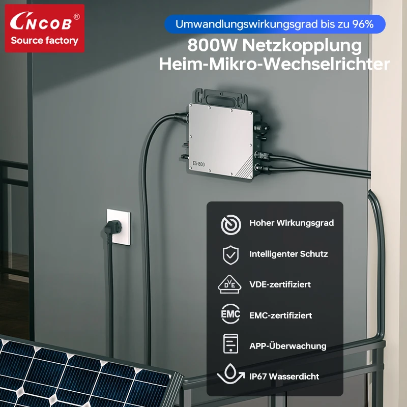 800W Mikro-Wechselrichter Solar Wechselrichter MPPT Mikro-Solar-Netz uzspeise à prova d'água IP67 com WIFI