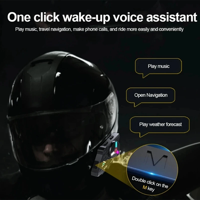 Y70 motocicleta Bluetooth casco auriculares V5.3 RGB luces coloridas auricular IPX6 soporte impermeable conectar 2 teléfonos