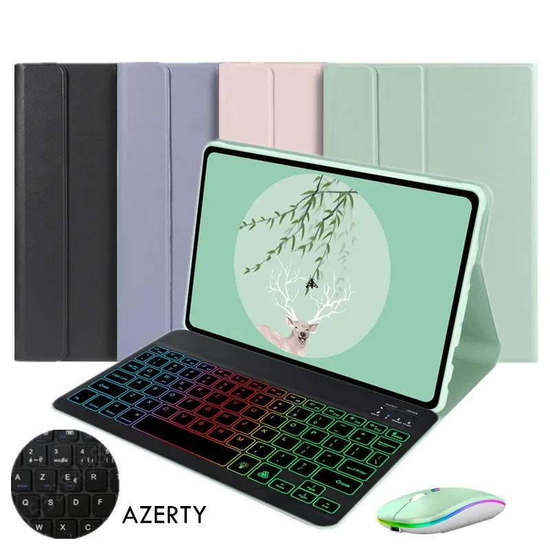 

Coque for Redmi Pad SE 2023 Case Rainbow Keyboard Clavier AZERTY French for Xiaomi Redmi Pad SE 11'' Keyboard Spanish Portuguese